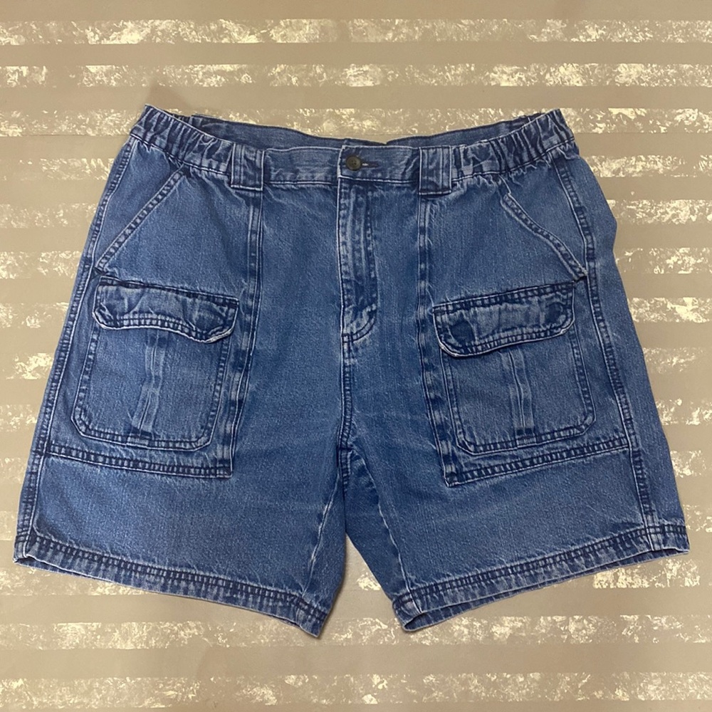 Cargo jean shorts vintage style